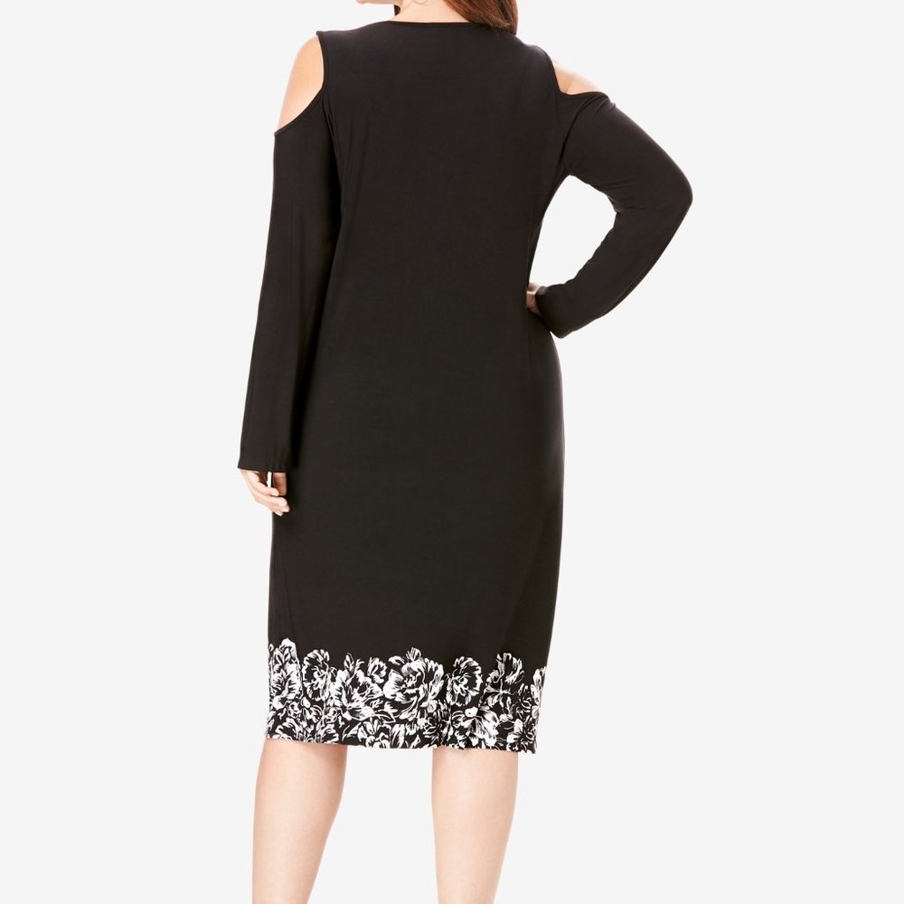Cold Shoulder Plus Size Sheath Dress - Picture 3 of 7